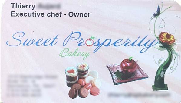 carte de viste de Sweet Prosperity Bakery